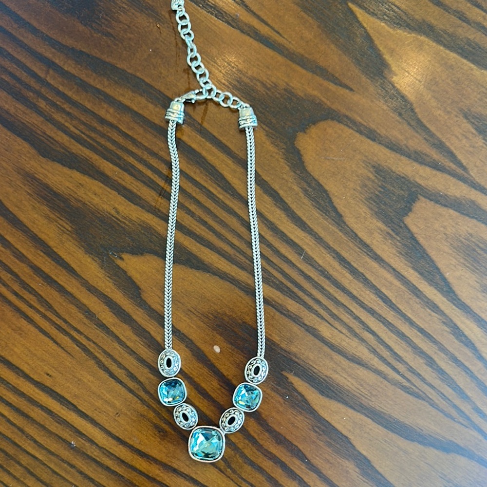Elegant Silver Necklace with Blue Accents